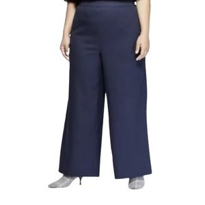 Women's Elastic Waist Navy Blue Dress Pants